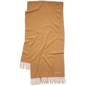 Acne Studios, Accessoires, Dames, Bruin, ONE Size, Kasjmier, Donker Kamelen Cashmere Fringe Sjaal