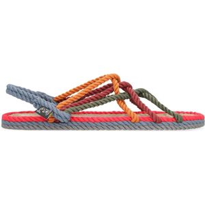 Nomadic State of Mind, Schoenen, Dames, Veelkleurig, 38 EU, Rope Sandalen met Geweven Raffia Rand