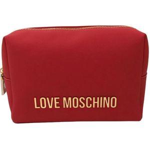 Love Moschino, Tassen, Dames, Rood, ONE Size, Rode Logo Rits Tas