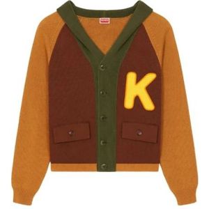 Kenzo, Kleurrijke Retro Cardigan met Capuchon Veelkleurig, Heren, Maat:L