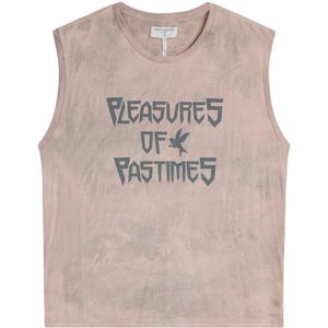 One Teaspoon, Tops, Dames, Roze, S, Mouwloze Pleasures of Pastimes T-shirt