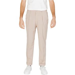 Antony Morato, Broeken, Heren, Beige, L, Polyester, Beige Rits Knoop Broek Zakken Lente/Zomer