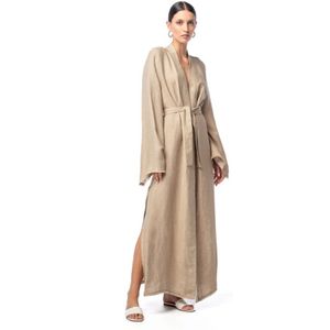 MVP wardrobe, Kleedjes, Dames, Beige, S, Linnen, Antibes Kimono