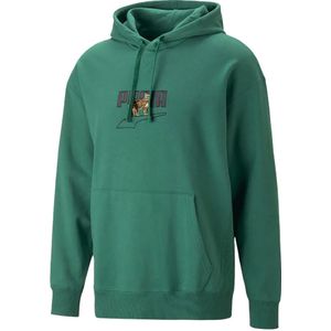 Puma, Sweatshirts & Hoodies, Heren, Groen, L, Katoen, Grafische Vine Hoodie