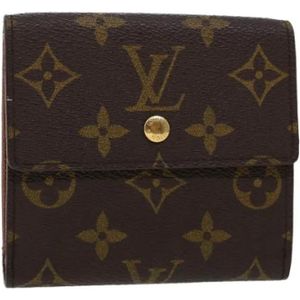 Louis Vuitton Vintage, Pre-owned, Dames, Bruin, ONE Size, Pre-owned Canvas wallets