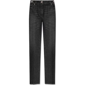 Versace, Jeans, Dames, Zwart, W25, Straight leg jeans