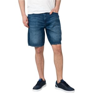 Guess, Korte broeken, Heren, Blauw, W31, Linnen, Elegante Linnen Shorts