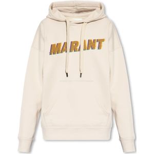 Isabel Marant Étoile, Sweatshirts & Hoodies, Dames, Beige, S, Katoen, ‘Mansel’ hoodie
