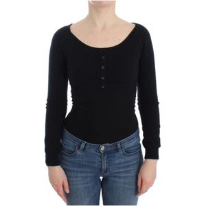 Ermanno Scervino, Truien, Dames, Zwart, M, Wol, Ermanno Scervino Black Cashmere Cardigan Sweater