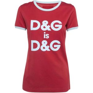 Dolce & Gabbana Pre-owned, Pre-owned, Dames, Rood, S, Pre-owned Cotton tops