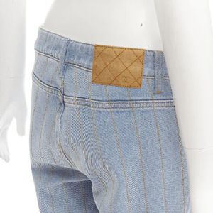 Chanel Vintage, Pre-owned, Dames, Blauw, M, Katoen, Tweedehands Blauwe Katoenen Chanel Jeans