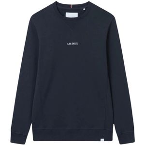Les Deux, Sweatshirts & Hoodies, Heren, Blauw, M, Katoen, Tricolore Lens Sweatshirt