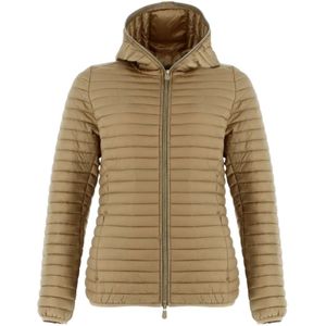 Save The Duck, Beige Winterjas Lichtgewicht Vegan Dons Beige, Dames, Maat:M