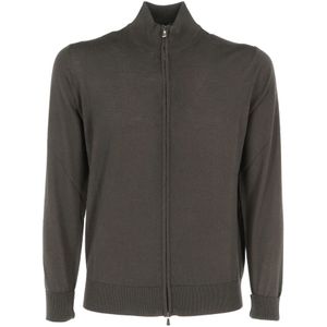 Filippo De Laurentiis, Truien, Heren, Groen, 5Xl, Stijlvolle Fullzip Cardigan voor Mannen