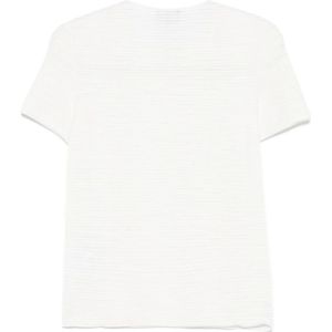 Emporio Armani, Tops, Dames, Wit, XS, Witte Gestreepte T-shirts en Polos