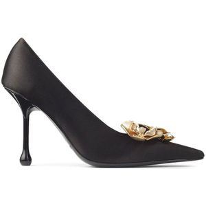 Jimmy Choo, Schoenen, Dames, Zwart, 39 EU, Zwarte Metalen Pumps Ixia Stijl