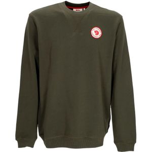 Fjällräven, Sweatshirts & Hoodies, Heren, Groen, M, Vintage Logo Badge Crewneck Sweatshirt