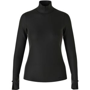 Marc Cain, T-shirt met coltrui en manchetten Zwart, Dames, Maat:S