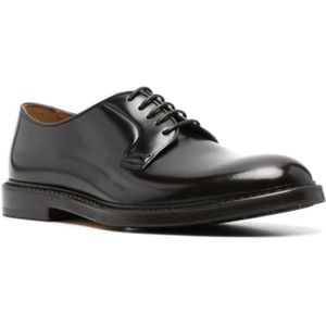 Doucal's, Schoenen, Heren, Bruin, 44 EU, Leer, Ebony Brown Derby Veterschoenen