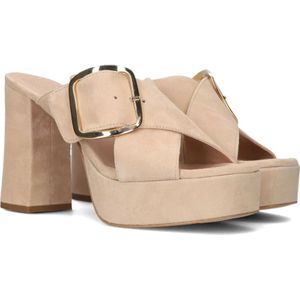 Unisa, Schoenen, Dames, Beige, 40 EU, Suède, Beige Suède Kruisband Muiltjes