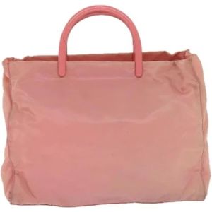 Prada Vintage, Pre-owned, Dames, Roze, ONE Size, Nylon, Pre-owned Nylon handbags