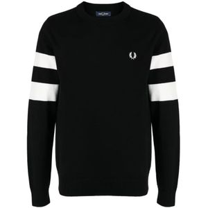 Fred Perry, Sweatshirts & Hoodies, Heren, Zwart, 2Xl, Zwarte Sweaters met Ronde Hals