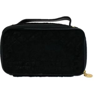 Versace Pre-owned, Pre-owned, Dames, Zwart, ONE Size, Pre-owned Velvet clutches