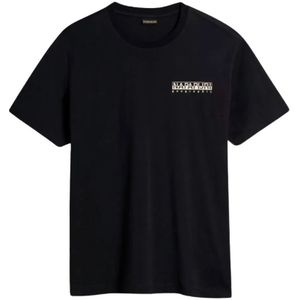 Napapijri, T-Shirts Zwart, Heren, Maat:M