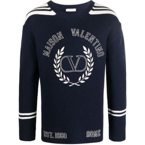 Valentino Garavani, Truien, Heren, Blauw, L, Katoen, Sweaters