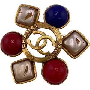 Chanel Vintage, Pre-owned Metal brooches Geel, Dames, Maat:ONE Size