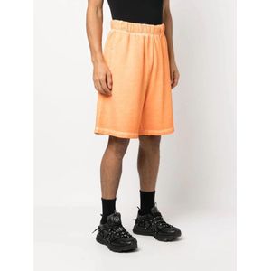 Marcelo Burlon, Korte broeken, Heren, Oranje, XL, Katoen, Oranje Shorts Ss 23 Herenmode