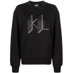 Karl Lagerfeld, Sweatshirts & Hoodies, Dames, Zwart, L, Katoen, Hoodies