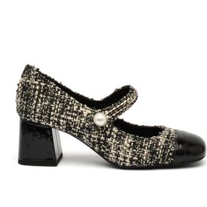 Roberto Festa, Schoenen, Dames, Zwart, 37 1/2 EU, Tweed, Zwart-witte tweed pumps