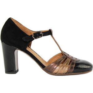 Chie Mihara, Zwarte/Bronzen Mary Jane Schoenen Zwart, Dames, Maat:37 EU