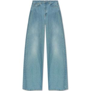 Vetements, Jeans met wijde pijpen Blauw, Heren, Maat:W31