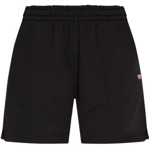 Diesel, Korte broeken, Dames, Zwart, S, Katoen, P-Jar-D shorts met logo