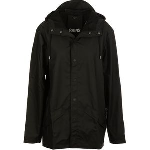 Rains, Zwarte Regenjas Stijlvolle Waterdichte Jas Zwart, Dames, Maat:XS