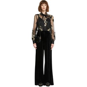 Silvian Heach, Gecombineerde Jumpsuit met Decoratieve Applicaties Zwart, Dames, Maat:XS