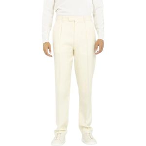 Ermenegildo Zegna, Wollen pantalon met rits en zakken Beige, Heren, Maat:M