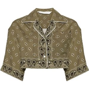 Palm Angels, Paisley Print Camp Collar Shirt Veelkleurig, Dames, Maat:XS