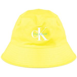 Calvin Klein, Accessoires, Heren, Geel, ONE Size, Katoen, Stijlvolle heren bucket hoed