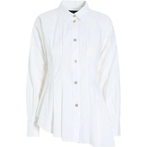 Bitte Kai Rand, Blouses & Shirts, Dames, Wit, 2Xl, Katoen, Core Cotton Asymmetrisch Wit Overhemd