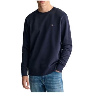 Gant, Sweatshirts & Hoodies, Heren, Blauw, M, Katoen, Sweatshirts Hoodies