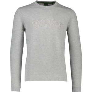 Hugo Boss, Sweatshirts & Hoodies, Heren, Grijs, 2Xl, Katoen, Grijze Ronde Hals Sweater