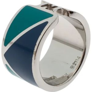 Fendi Vintage, Pre-owned Metal rings Blauw, Dames, Maat:ONE Size