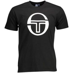 Sergio Tacchini, Tops, Heren, Zwart, 2Xl, Zwart T-shirt met printlogo