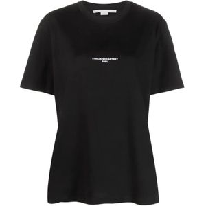 Stella McCartney, Tops, Dames, Zwart, M, Logo 2001 Print T-Shirt