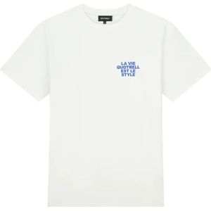 Quotrell, Quotrell La Vie T-Shirt Heren Wit/Blauw Wit, Heren, Maat:S
