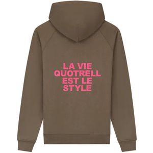 Quotrell, Sweatshirts & Hoodies, Heren, Groen, 3Xl, Katoen, Quotrell La Vie Hoodie Heren Bruin/Roze