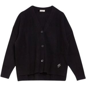 Liu Jo, Truien, Dames, Zwart, L, Katoen, Gebreid Katoen Wol Cardigan